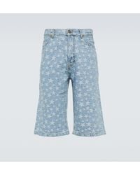ERL - Jacquard Cotton Denim Shorts - Lyst