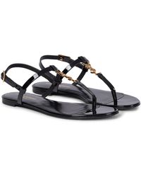 Saint Laurent Cassandra flat sandals - Negro