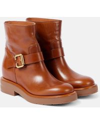 Chloé - Coddington Leather Biker Boots - Lyst