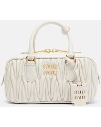 Miu Miu - Arcadie Small Leather Top-Handle Bag - Lyst