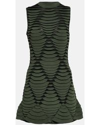 Alaïa - Snake-Effect Knit Minidress - Lyst