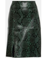 Dorothee Schumacher - Urban Jungle Snake-Print Leather Midi Skirt - Lyst