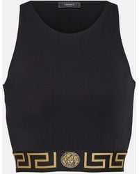 Versace - La Greca Cut-Out Sports Bra - Lyst