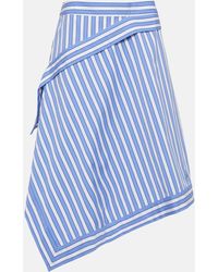 JW Anderson - Striped Asymmetric Cotton Skirt - Lyst