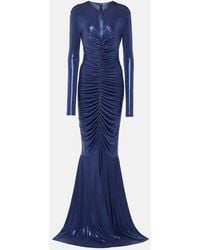 Norma Kamali - Ruched Lame Gown - Lyst