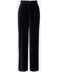 Stella McCartney - Pleated Velvet Wide-Leg Pants - Lyst
