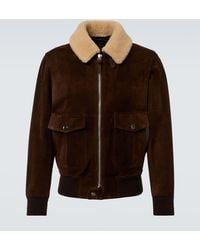 Tom Ford - Blouson Aus Veloursleder Mit Shearling - Lyst