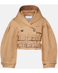 Ganni - Double-Breasted Cotton Jacket - Lyst