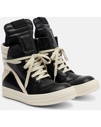 Rick Owens - Geobasket Leather Sneakers - Lyst