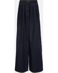 Dries Van Noten - Pleated High-rise Wide Jeans - Lyst
