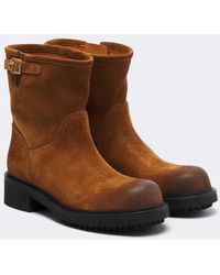 Versace - Suede Ankle Boots - Lyst
