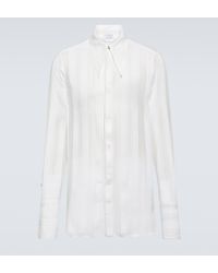 King & Tuckfield - Striped Cotton And Silk Shirt - Lyst