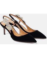 Aquazzura - Very Bow Tie Crystal 65 Slingback Pumps - Lyst