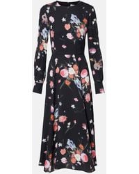 Erdem - Floral Crepe Midi Dress - Lyst