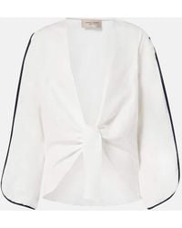 Adriana Degreas - Bicolor Linen-Blend Top - Lyst