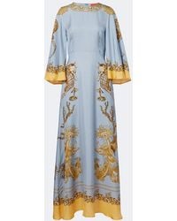 La DoubleJ - Sorella Printed Silk Twill Maxi Dress - Lyst