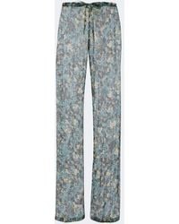 Dries Van Noten - Semi-Sheer Floral Wide-Leg Pants - Lyst