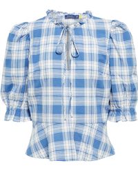 Polo Ralph Lauren Karierte Bluse aus Baumwolle - Blau