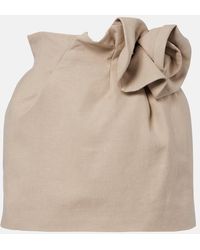 Magda Butrym - Floral-Applique Linen Miniskirt - Lyst