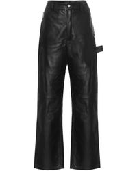 Unravel Project Hose mit weitem Bein aus Leder - Schwarz