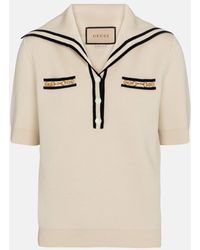 Gucci - Camisa Polo De Lana Jacquard Con Logo - Lyst