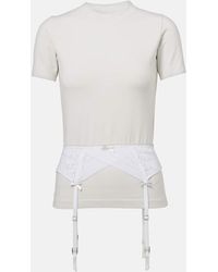 Balenciaga - Lingerie Cotton-Blend Jersey T-Shirt - Lyst