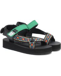 Sandalias Nomad Prada de Lona de color Negro - Lyst