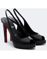 Christian Louboutin - Lady Fanny Patent Leather Slingback Pumps - Lyst