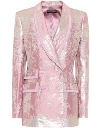 Dolce & Gabbana Blazer de jacquard de lamé - Rosa