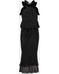 The Attico - Faux Fur-Trimmed Midi Dress - Lyst