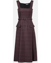 Emilia Wickstead - Petra Houndstooth Wool-Blend Midi Dress - Lyst