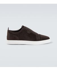 Christian Louboutin - St Louis Suede Slip-On Sneakers - Lyst