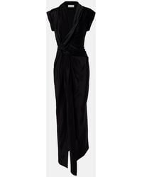 Victoria Beckham - Draped Asymmetric Midi Dress - Lyst
