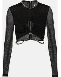 Dion Lee - Embellished Cutout Jersey Crop Top - Lyst