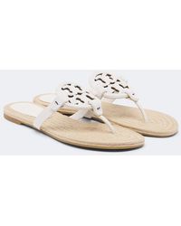 Tory Burch - Miller Beaded Leather Thong Sandals - Lyst