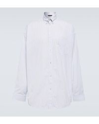 Balenciaga - Striped Oversized Cotton Shirt - Lyst