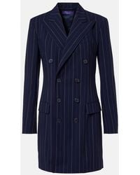 Ralph Lauren - Striped Double-Breasted Wool Blazer Dress - Lyst