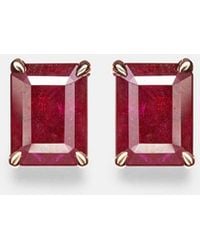 SHAY - 18Kt Rose Earrings With Rubies - Lyst