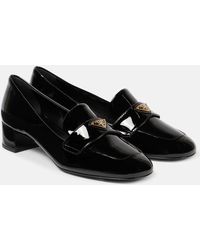 Prada - Logo Patent Leather Loafer Pumps - Lyst
