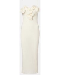 Magda Butrym - Floral-Applique Crepe Midi Dress - Lyst