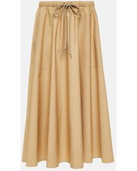 Moncler - Falda midi de algodon con logo - Lyst