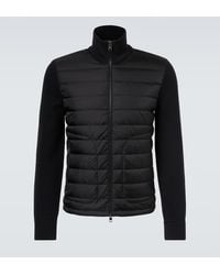 Moncler - Daunenjacke Maglia Aus Einem Wollgemisch - Lyst