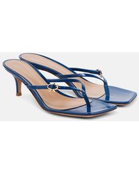 Gianvito Rossi - Ribbon Patent Leather Thong Sandals - Lyst