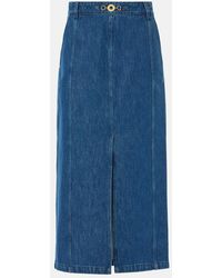 Patou - Denim Maxi Skirt - Lyst