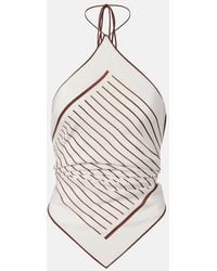 SIR. - Marais Striped Halterneck Silk Top - Lyst