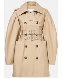 Ganni - Cotton Trench Coat - Lyst