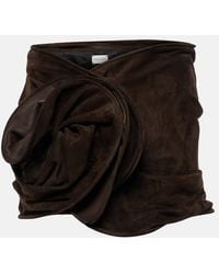 Magda Butrym - Floral-Applique Suede Miniskirt - Lyst