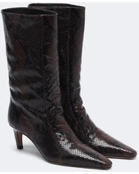 Jude - Cave Snake-Effect Leather Ankle Boots - Lyst