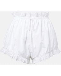 Posse - Ezra Broderie Anglaise Cotton Shorts - Lyst