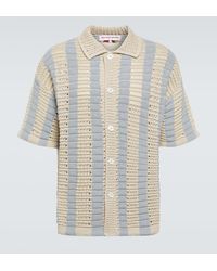 Orlebar Brown - Camisa Thomas de croche de algodon a rayas - Lyst